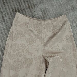 Elegant Floral Beige Pants